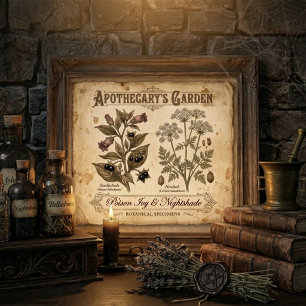Apothekergarten Giftige Nachtschatten Poster