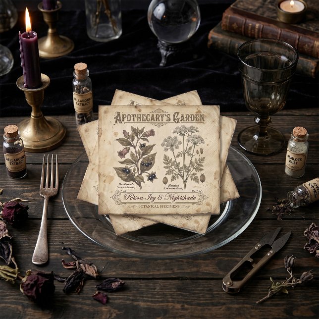 Apothekergarten Giftige Nachtschatten Serviette (Von Creator hochgeladen)