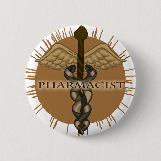 Apothekerin Caduceus Button