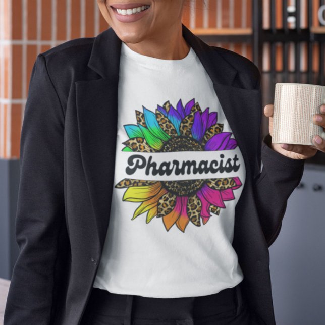 Apothekerin für Regenbogenblume T-Shirt (Pharmacist Profession Rainbow Sunflower T-Shirt
)