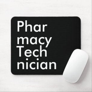 Apothekertechniker Schwarz Weiß Fett-Typografie Mousepad