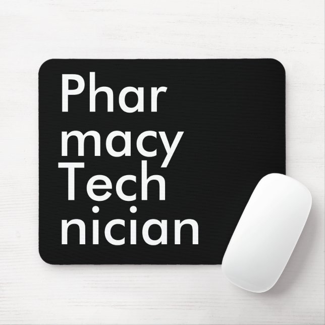 Apothekertechniker Schwarz Weiß Fett-Typografie Mousepad (Mit Mouse)