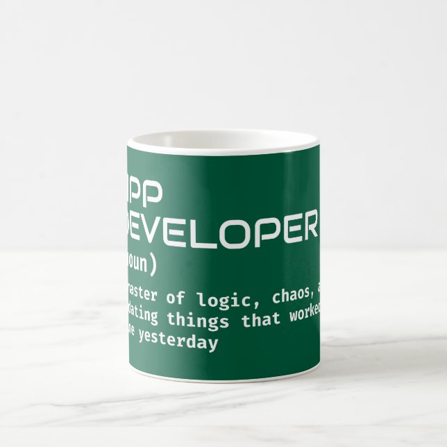 App Developer Coffee Definition - Spaß-Tasse Kaffeetasse (Mittel)