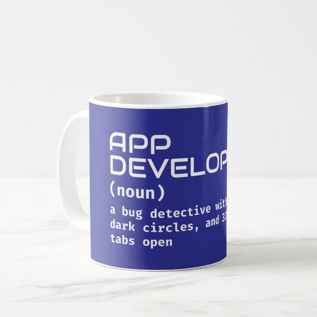 App Developer - Unglaublich witzig Jobdefinition Kaffeetasse (Vorderseite Links)