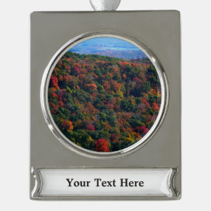 Appalachen im Herbst Banner-Ornament Silber