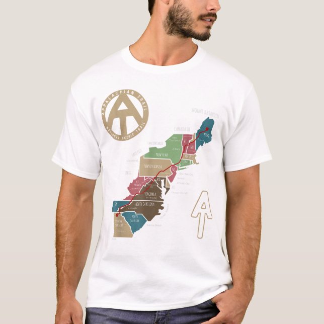 Appalachen Wanderkarte  T-Shirt (Vorderseite)