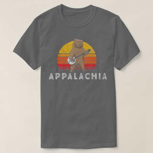 Appalachia Bluegrass Banjo Bear Funny Retro  T-Shirt (Design vorne)