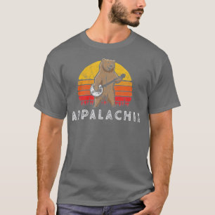 Appalachia Bluegrass Banjo Bear Funny Retro T-Shirt