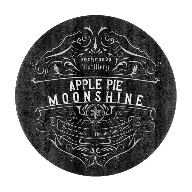 Appalachia Moonshine-Etikett Schneidebrett (Vorderseite)
