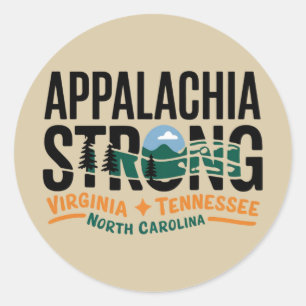 Appalachia Stark Gebirge Außenbereich Wandern NC Runder Aufkleber