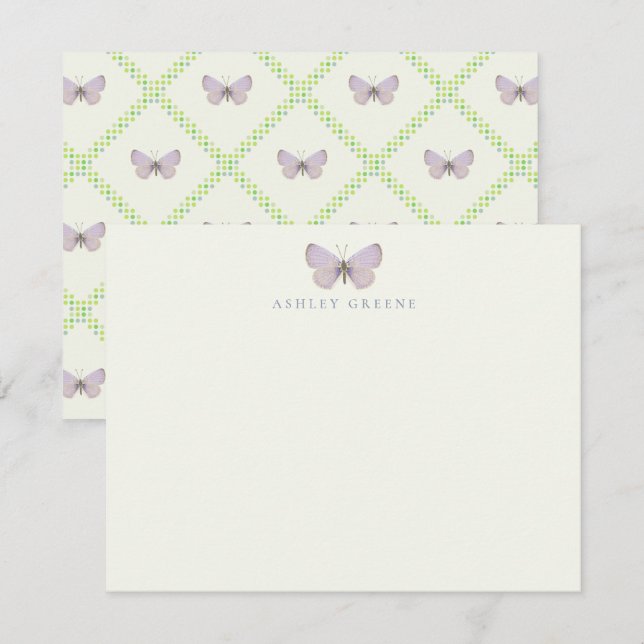 Appalachian Blue Butterfly Flat Note Card Mitteilungskarte (Vorne/Hinten)
