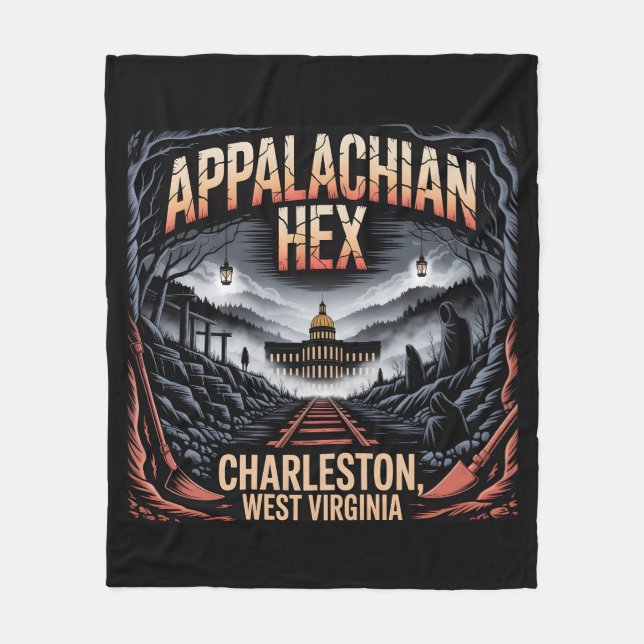 Appalachian Hex Charleston West Virginia Halloween Fleecedecke (Vorderseite)