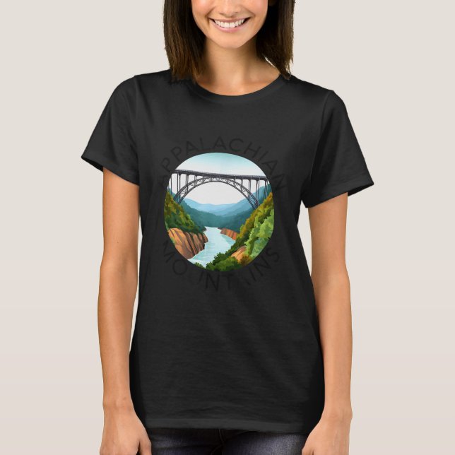 Appalachian Mountains New River Gorge Bridge West  T-Shirt (Vorderseite)