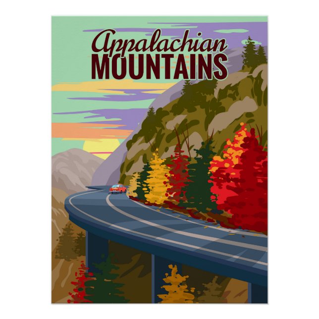 Appalachian Mountains Reise Vintage Poster (Vorderseite)