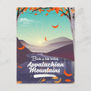 Appalachian Mountains Vintage-Reiseplakat Postkarte