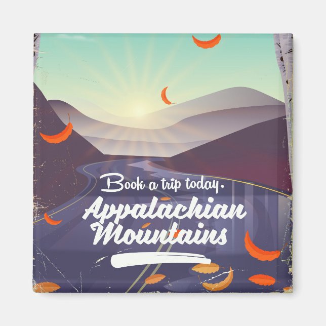 Appalachian Mountains Vintage Reiseposter Magnet (Vorne)