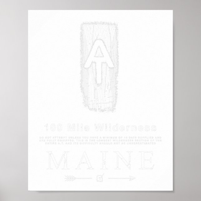 Appalachian Trail Blaze 100 Mile Wilderness Maine Poster (Vorne)