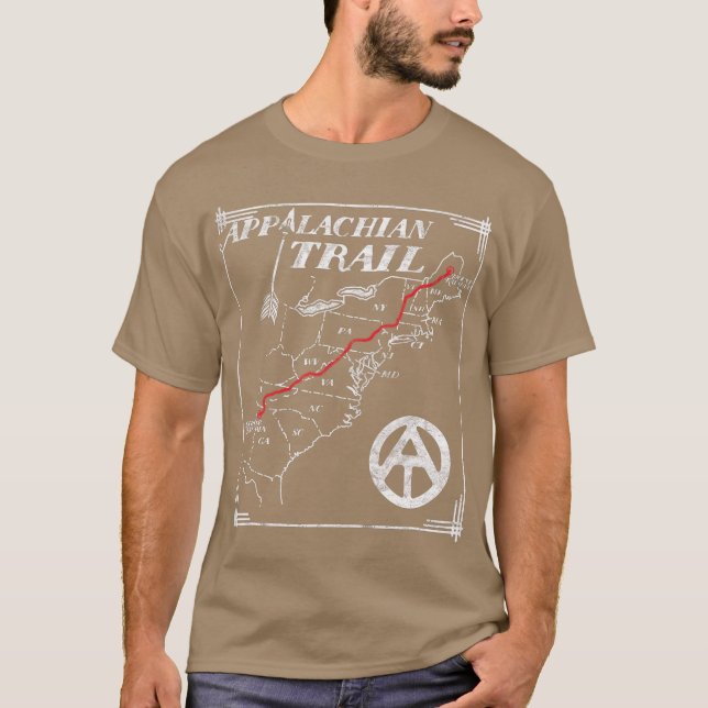 Appalachian Trail Karte Retro Vintage Staaten T-Shirt (Vorderseite)