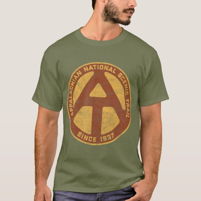Appalachian Trail Marker Retro National Landschaft T-Shirt (Vorderseite)