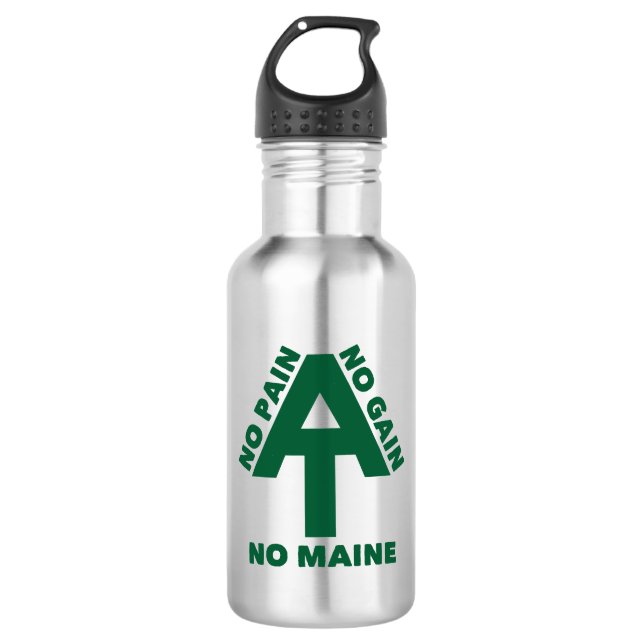 Appalachian Trail No Pain No Gain No Maine Edelstahlflasche (Vorderseite)