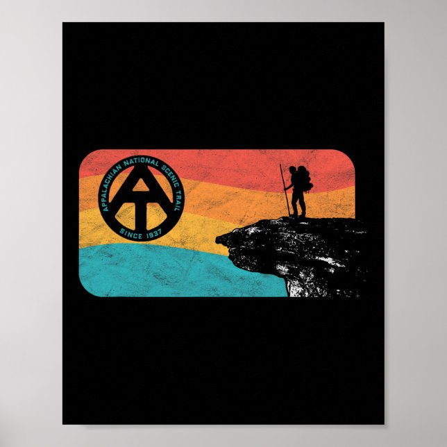 Appalachian Trail Retro Mcafee's Knob Wandern  Poster (Vorne)