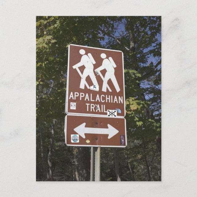 Appalachian Trail Sign with Wiker Icon Postkarte (Vorderseite)
