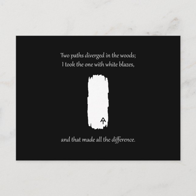 Appalachian Trail White Blaze Paths Divertiert Postkarte (Vorderseite)