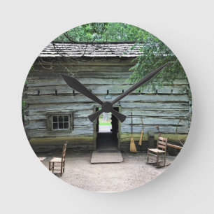 Appalachian Zuhause in Mabry Mill, Virginia Runde Wanduhr