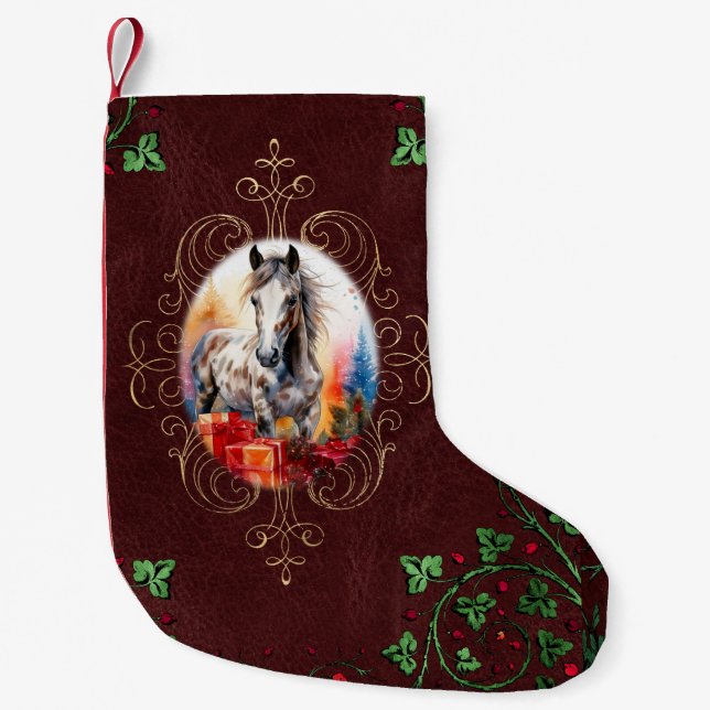 Appaloosa Colt und Weihnachtsgeschenke Kleiner Weihnachtsstrumpf (Vorderseite)