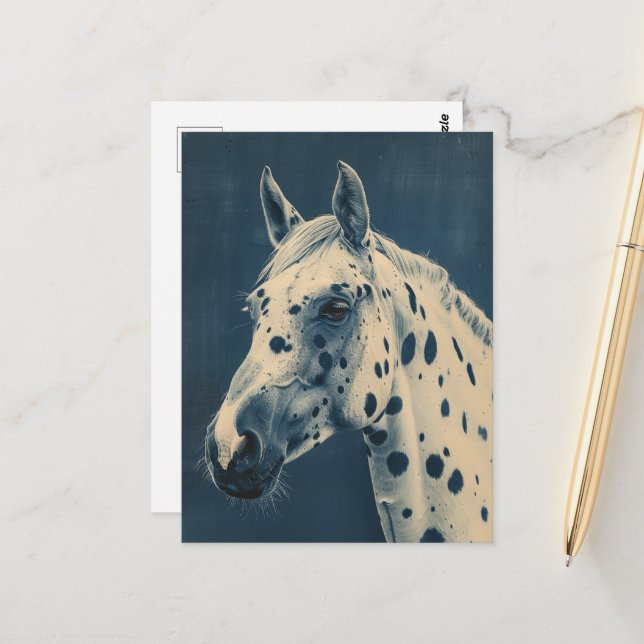 Appaloosa cyanotype postkarte (Vorderseite/Rückseite Beispiel)