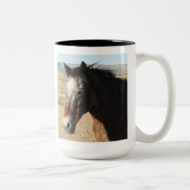 Appaloosa-gepunktetes Pferd Zweifarbige Tasse (Rechts)