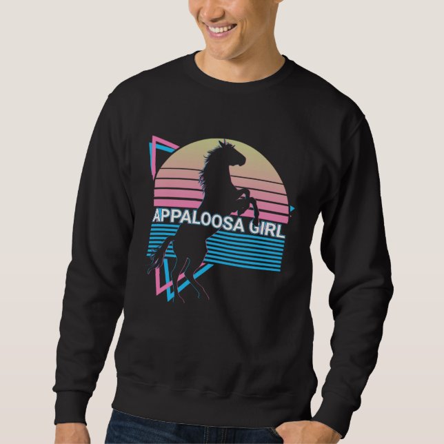 Appaloosa Girl Retro Sweatshirt (Vorderseite)