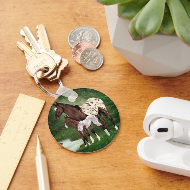 Appaloosa Horse Mare and Foal Schlüsselanhänger (Schreibtisch)