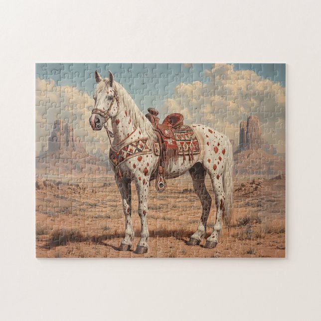 Appaloosa Horse Painted Wüste Landschaftlich Puzzle (Horizontal)