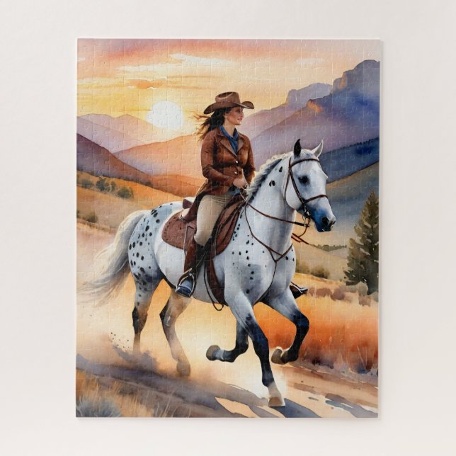 Appaloosa Horse Watercolor Leopard Puzzle (Vertikal)