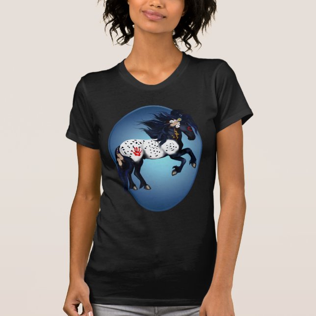 Appaloosa-Kriegs-Pony-Oval-Shirts T-Shirt (Vorderseite)