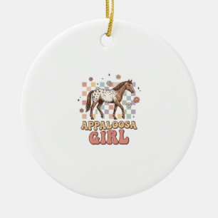 Appaloosa-Mädchen Vintage-Pferd Western T-Shirt-De Keramik Ornament