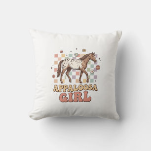 Appaloosa-Mädchen Vintage-Pferd Western-T-Shirt-De Kissen
