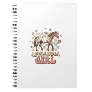 Appaloosa Mädchen Vintage Pferd Western T-Shirt De Notizblock