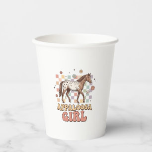 Appaloosa Mädchen Vintage Pferd Western T-Shirt De Pappbecher