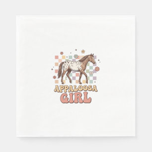 Appaloosa-Mädchen Vintage-Pferd Western-T-Shirt-De Serviette