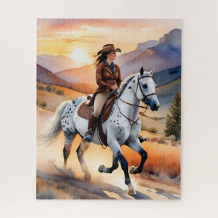 Appaloosa-Pferd-Aquarell-Leopard Puzzle