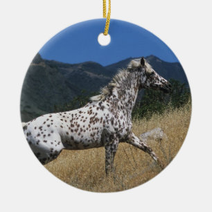 Appaloosa-Pferd, das oben Berg laufen lässt Keramik Ornament