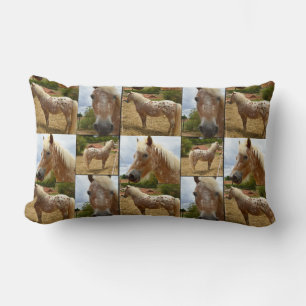 Appaloosa Pferd, Foto Collage Lumbar Kissen. Lendenkissen
