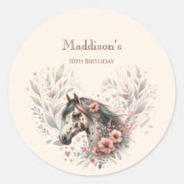 Appaloosa-Pferd Geburtstag Runder Aufkleber