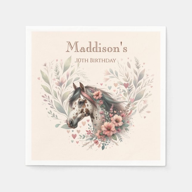 Appaloosa-Pferd Geburtstag  Serviette (Vorderseite)