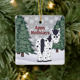 Appaloosa Pferd mit personalisiertem Appetit Keramikornament