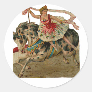 Appaloosa-Pferd-Zirkus-Ballerina-Aufkleber Runder Aufkleber