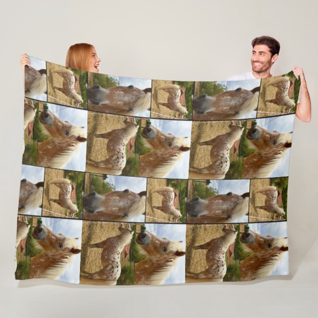 Appaloosa Pferde FotoCollage, groß Fleecedecke (Beispiel)