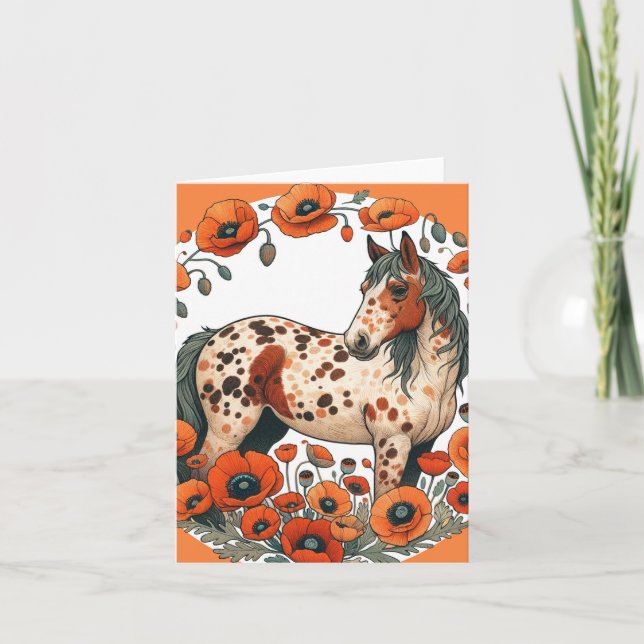 Appaloosa Pferde Mohn Appy Pferde Karte (Vorderseite)